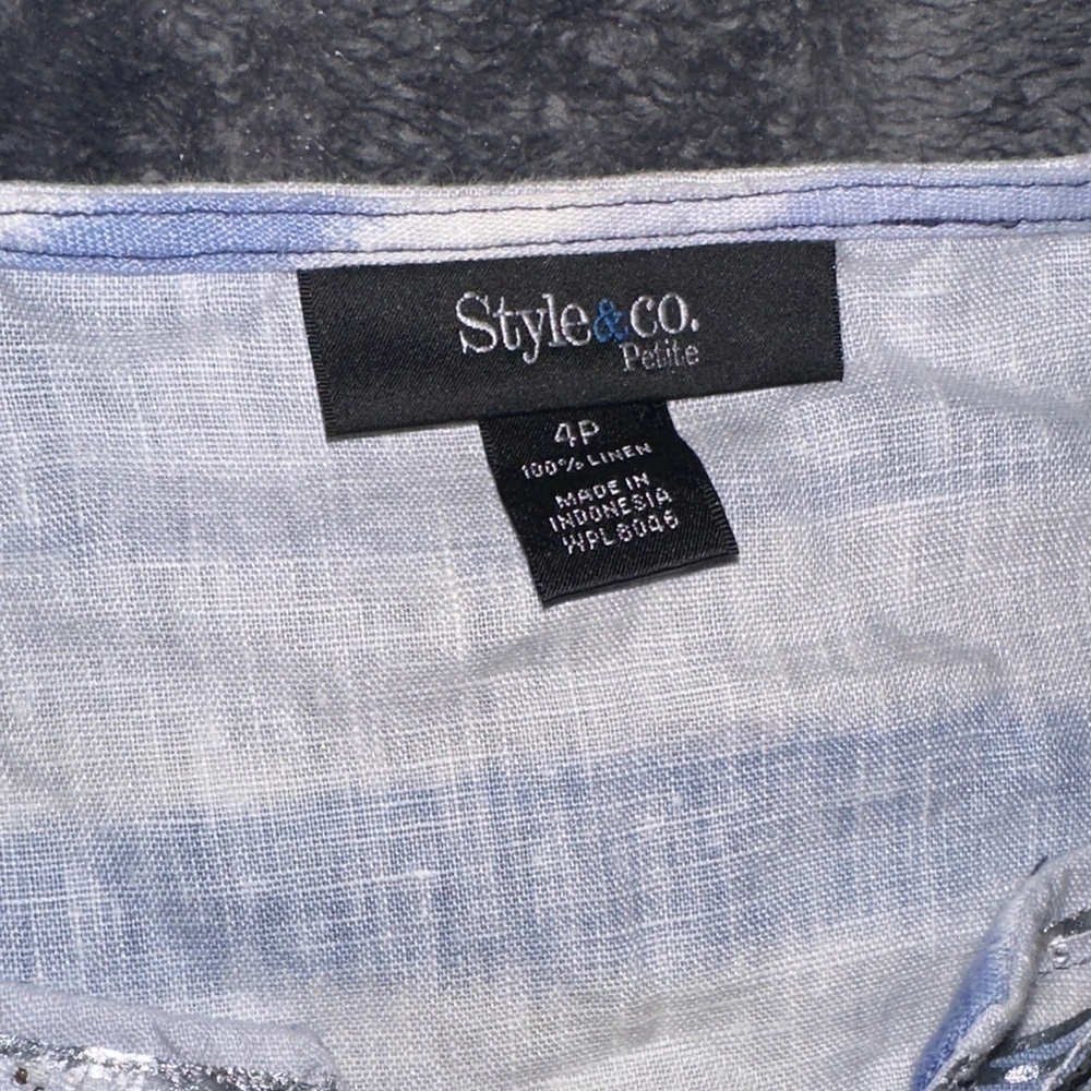 Style & Co. Navy and White Tunic Top - Picture 3 of 4
